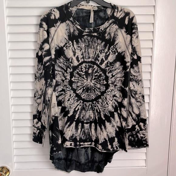 Mona B Tops - RARE Mona B Tie Dye Denim & Stretch Terry Shirt